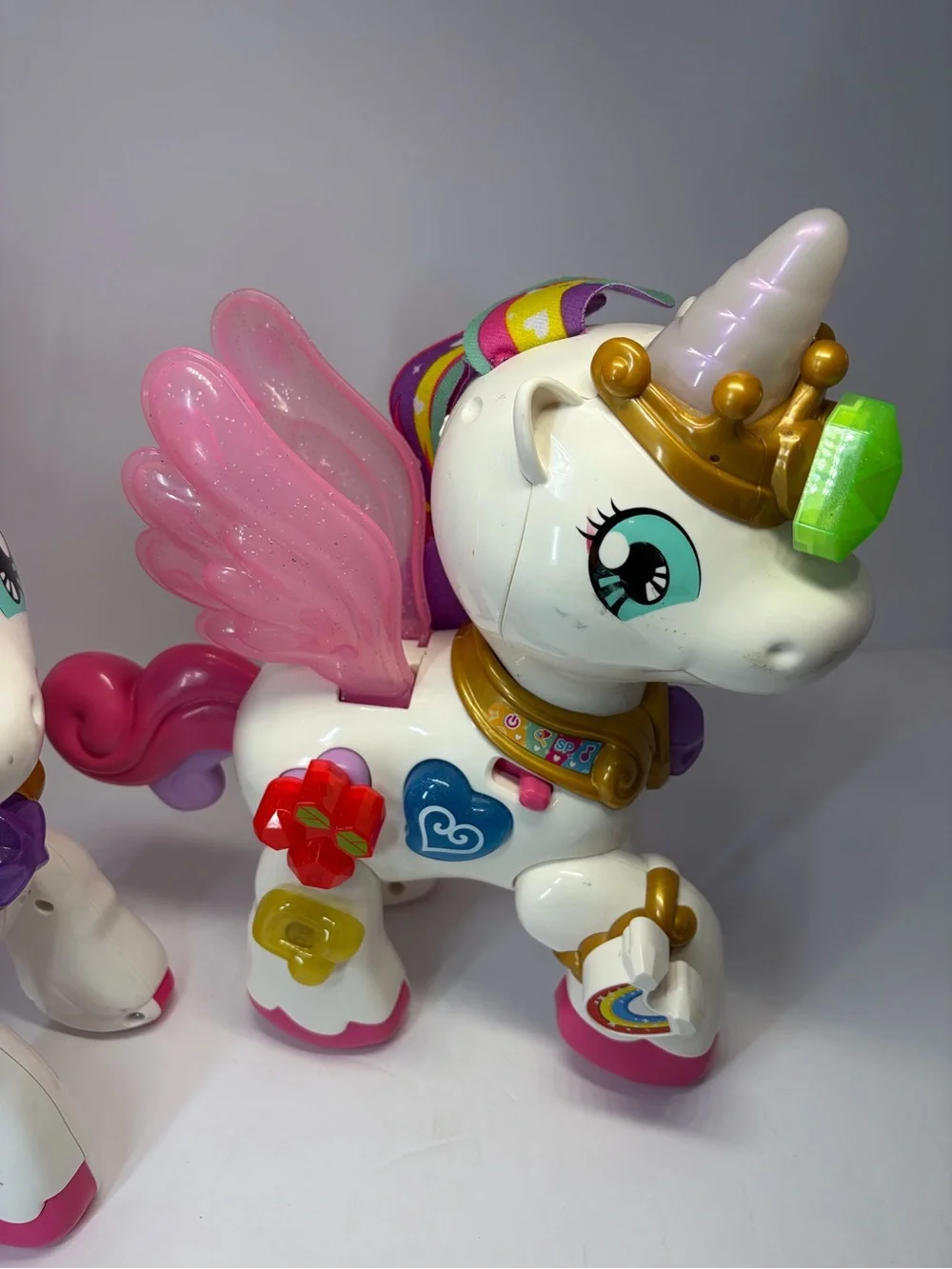 Magical White Unicorn Toy with Pink Wings - Kids Interactive Playset